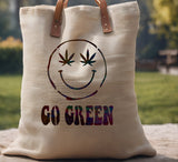 Go Green Happy Face Marijuana Weed Leaf Stencil (548)