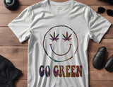 Go Green Happy Face Marijuana Weed Leaf Stencil (548)