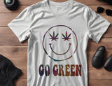 Go Green Happy Face Marijuana Weed Leaf Stencil (548)