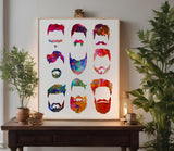 Men Beards Mustache Hair Stencil (557)