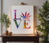 Love Marijuana Weed Leaf Stencil (559)