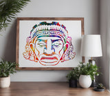Mayan Face Aztec Mexico Mask Stencil (560)