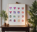 Military Symbols Patches Ranks Stencil (563)