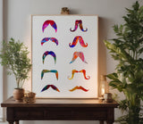 Men Mustaches Long Stencil (566)
