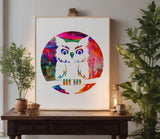 Owl Branch Moon Stencil (569)