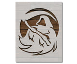 Grim Reaper Death Scythe Stencil (577)