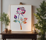 Single Rose Leaves Stencil (579)