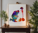 Soldier Kneel Pray Rifle Helmet Stencil (585)