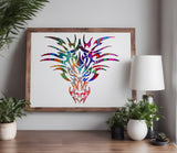 Tribal Dragon Face Stencil (595)