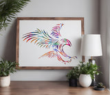 Tribal Eagle Landing Stencil (599)