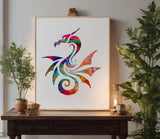 Tibal Seahorse Wings Stencil (603)