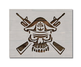 USN Skull Bones Rifles Stencil (607)