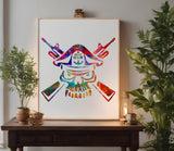 USN Skull Bones Rifles Stencil (607)