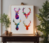 Deer Buck Antlers Four Stencil (611)