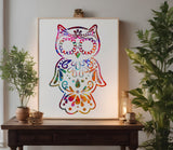 Owl Tribal Pretty Stencil (618)