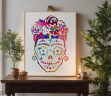 Day Of The Dead Dia De Muertos Sugar Skull Woman Flowers  Stencil (619)
