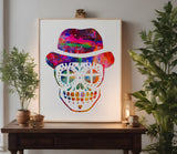 Day Of The Dead Dia De Muertos Man Hat Sugar Skull  Stencil (620)