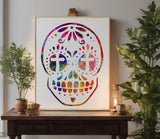 Day Of The Dead Dia De Muertos Sugar Skull Cross Stencil (621)