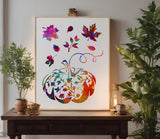 Pumpkin Carved Fall Autumn Leaf Leaves  Stencil (622)