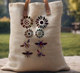 Bee Bees Flower Flowers Stencil (624)