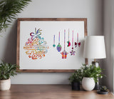 Merry Christmas Ornament Bow Star Present Stocking Stencil (625)