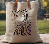 Girl Long Hair Eyes Model Stencil (630)