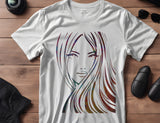 Girl Long Hair Eyes Model Stencil (630)