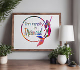 I'm Really A Mermaid Circle  Stencil (633)