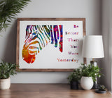 Zebra Be Better Than Yesterday Stencil (635)