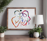 Couple Baby Heart Family NewBorn Love Heart Stencil (639)