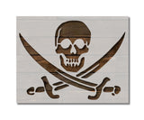 Pirate Skull Crossed Swords Flag Custom Stencil (63)