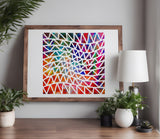 Triangle Triangles Illusion Waves Pattern Stencil (640)