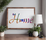 Connecticut State Home Love Stencil (673)