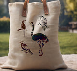 Ostrich and small Birds Stencil (724)