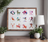 All Zodiac Astrology Signs Symbols Stencil (725)