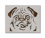 Pug Dog Breed Face Head Stencil (728)