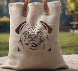Pug Dog Breed Face Head Stencil (728)