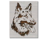 German Shepherd Dog Breed Face Head  Stencil (729)