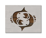 Pisces Zodiac Astrology Sign Symbol Stencil (730)