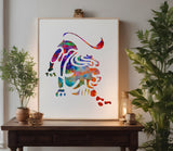 Leo Zodiac Astrology Sign Symbol Stencil (735)