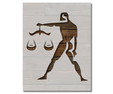 Libra Zodiac Astrology Sign Symbol Stencil (737)