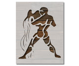 Aquarius Zodiac Astrology Sign Symbol Stencil (741)