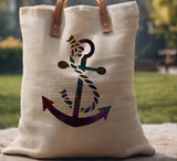 Anchor and Rope Nautical Stencil (744)