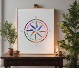 Nautical Compass Wind Rose Stencil (751)