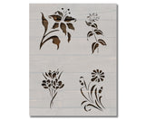 Flowers Floral Roses Flower Pattern 2 Stencil (758)