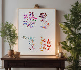 Flowers Floral Roses Flower Pattern 3 Stencil (759)