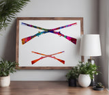 Crossed Rifles Rifle Guns Custom Stencil (75)