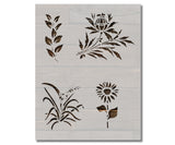 Flowers Floral Roses Flower Pattern 5 Stencil (761)