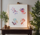 Flowers Floral Roses Flower Pattern 6 Stencil (762)