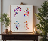 Flowers Floral Roses Flower Pattern 7 Stencil (763)